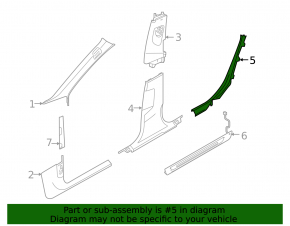 Audi A6 C8 19-21 19-21 inner door sill trim, dark gray