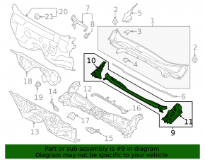 Subaru Forester 25-26 metal windshield wiper blade tray