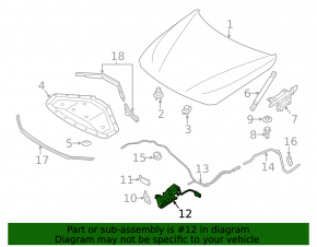 Left hood lock BMW 3 F30 12-18 broken sensor
