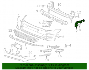 Front bumper mount right VW Golf 15-17