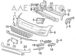 Front bumper mount right VW Golf 15-17