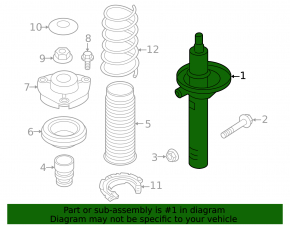 Front left shock absorber for Audi A3 22-26