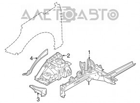 Quarter front left Hyundai Sonata 15-19 black with central pillar