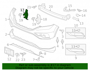 Right radiator deflector Honda CRV 15-16