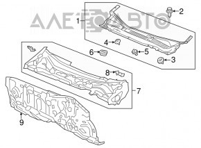 Windscreen wiper grille plastic Acura TLX 15-