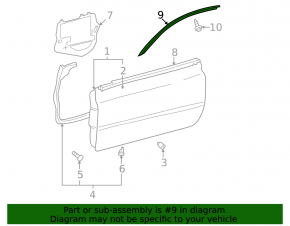 Upper door molding front right Toyota Solara 2.4 04-08 scratches, bumps