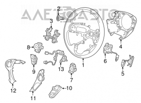 Naked steering wheel Honda Accord 13-17 leather, black, with rear pad, under petals, scratches, dents, scuffs