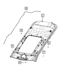Headlining for Jeep Grand Cherokee WL 22-26 without panoramic windows, black