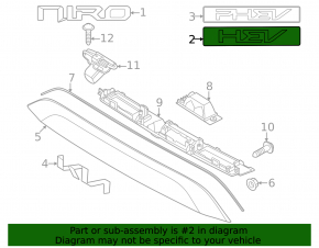 Emblem inscription HEV trunk door Kia Niro 23-