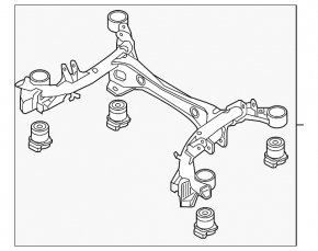 Rear subframe Audi A4 B9 17-25 FWD