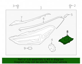 Right headlight control unit for Hyundai Tucson 19-21 LED