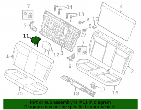 Headrest rear central Ford Focus mk3 11-18 type 1, cloth gray
