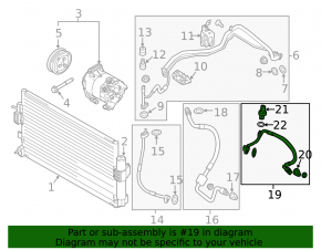 Air conditioning pipe compressor-heater Ford Focus mk3 15-18 1.0T rest