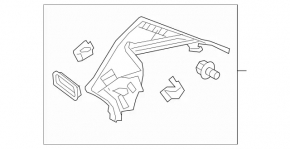 Mercedes CLA 14-19 black rear pillar trim, left