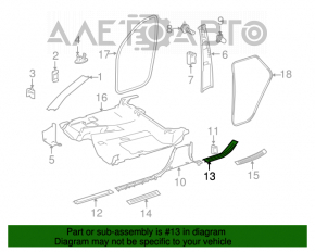 Mercedes X164 GL beige inner rear right door sill trim