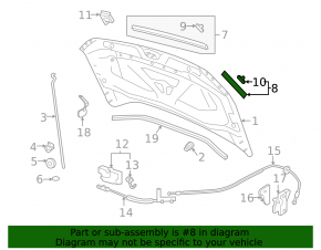 Left hood seal VW Taos 22-25