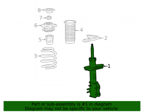 Shock absorber front right Chevrolet Bolt 17-21