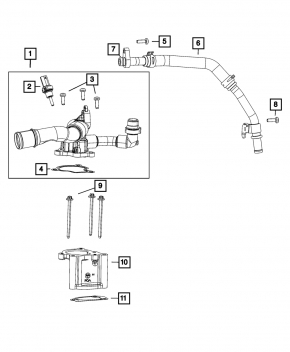 Thermostat housing for Jeep Grand Cherokee WL 22-26 PHEV
