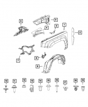 Front right mudguard Jeep Patriot 11-17 SIGNEDA