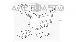 Central console under the dashboard, upper part, Toyota Sienna 11-14, beige, scratches