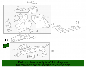 Front right side member nose bracket for Toyota Corolla 14-19