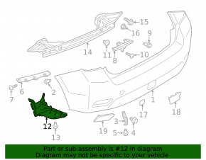 Right rear bumper cover Subaru Impreza GH 12-16 5d