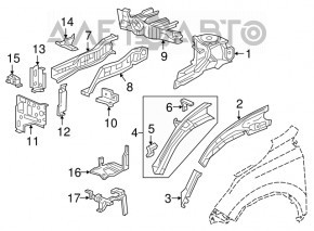 Front quarter left Honda CRV 17-22