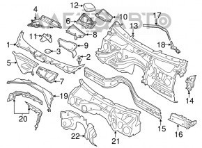 Windscreen wiper grille drain BMW 3 F30 12-18