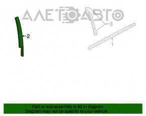Door trim side rear right Chrysler 200 15-17 front