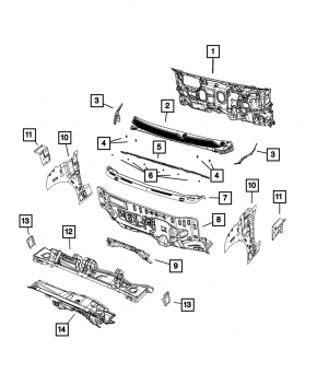Chrysler Pacifica 17- Windscreen Wiper Grille Cover