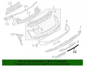 Rear bumper lip trim center Audi Q5 80A 21-24 black