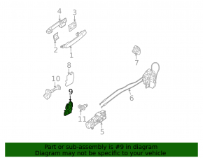 Lower rear left door hinge for Nissan Frontier 22-26