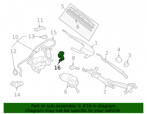 Left windshield washer nozzle for Toyota Prius 2008-2010