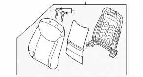 Passenger seat Hyundai Elantra UD 11-13 without airbag, cloth gray