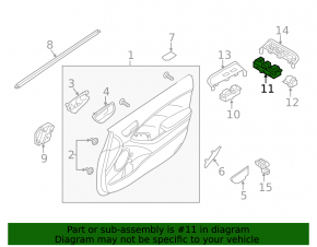 Front left window lift control Kia Forte 4d 14-18