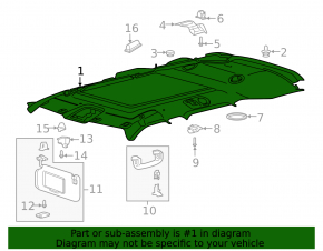 Ford Explorer 20-24 roof lining under sunroof black, with air deflectors, for cleaning