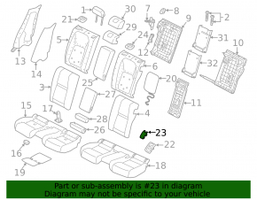 Isofix rear seat cover for the second row of the Land Rover Range Rover Velar 18-23, black