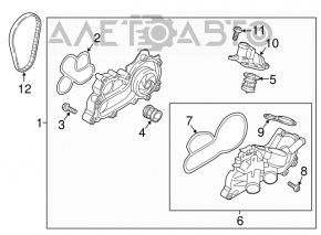 Water pump with thermostat housing Audi A3 8V 16-18 e-tron