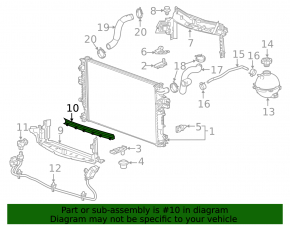 Lower rear radiator deflector Chevrolet Malibu 16-23