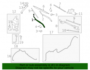 Right wiper arm for Nissan Rogue 2015