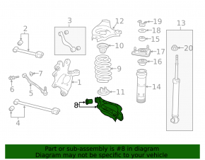 Lower control arm for rear right spring, Lexus IS 14-24