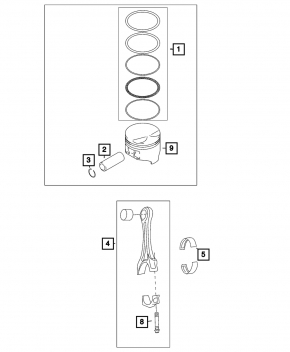 Connecting rod with piston Jeep Grand Cherokee WL 22-26 2.0T PHEV h:52.00 d:84.00