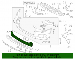 Lower grille of the front bumper of the Audi A6 C8 19-25