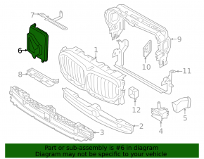 Right auxiliary radiator air duct for BMW X6 G06 24-26 M60i