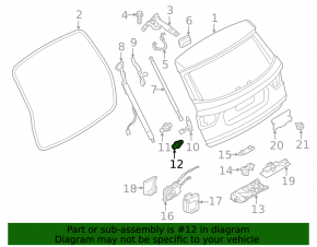 Left trunk door bumper BMW X3 F25 11-17 on the body