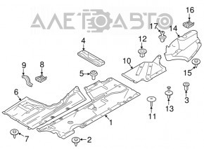 Rear left underbody protection BMW 4 F32/33/36 14-20 broken mount