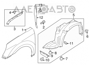 Right door-wing seal for Subaru Outback 10-14