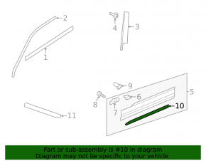 Door trim lower front left VW Tiguan 18- structure, dented, scratches, broken guide