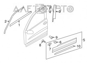 Lower front left door trim VW Tiguan 18-24 structure, scratches