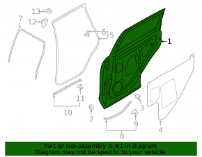 Subaru Forester 25-26 Front Left Door Assembly Graphite P8Y